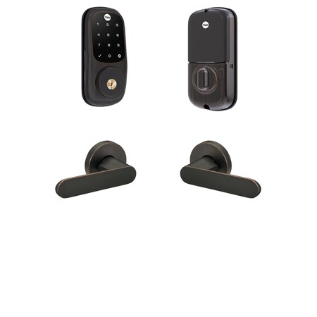 Yale Real Living Standalone Assure Lock Touchscreen Deadbolt with Passage Kincaid Levers US10BP Oil Rubbed Bronze Per BNFYRD622NRKC10BP